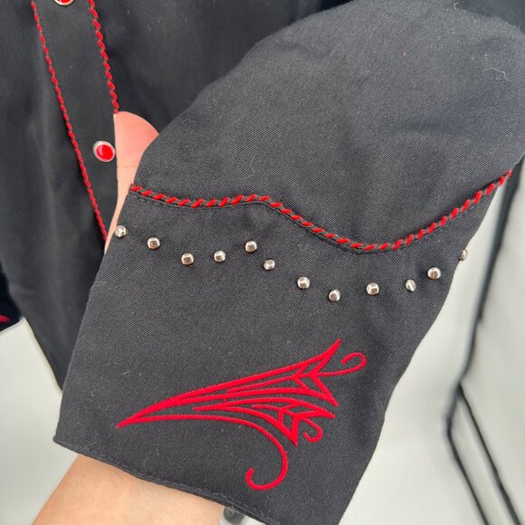 Scully‎ Western Pearl Snap Shirt Mens Size S Embroidered Cowboy Rodeo Country - Picture 8 of 11